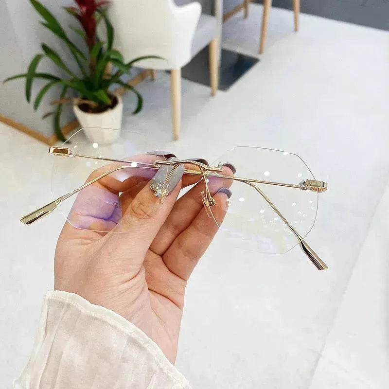 Rimless Octagon Sunglasses for Men Women Polygon Rectangle Shade Glasses Frameless