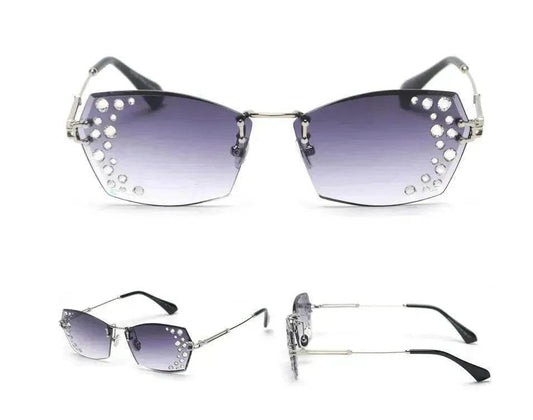 Fashion Trendy Classy Frameless Crystal Sunglasses Women Shades Rimless Rhinestone Sun Glasses Female diamonds Party Eyewear
