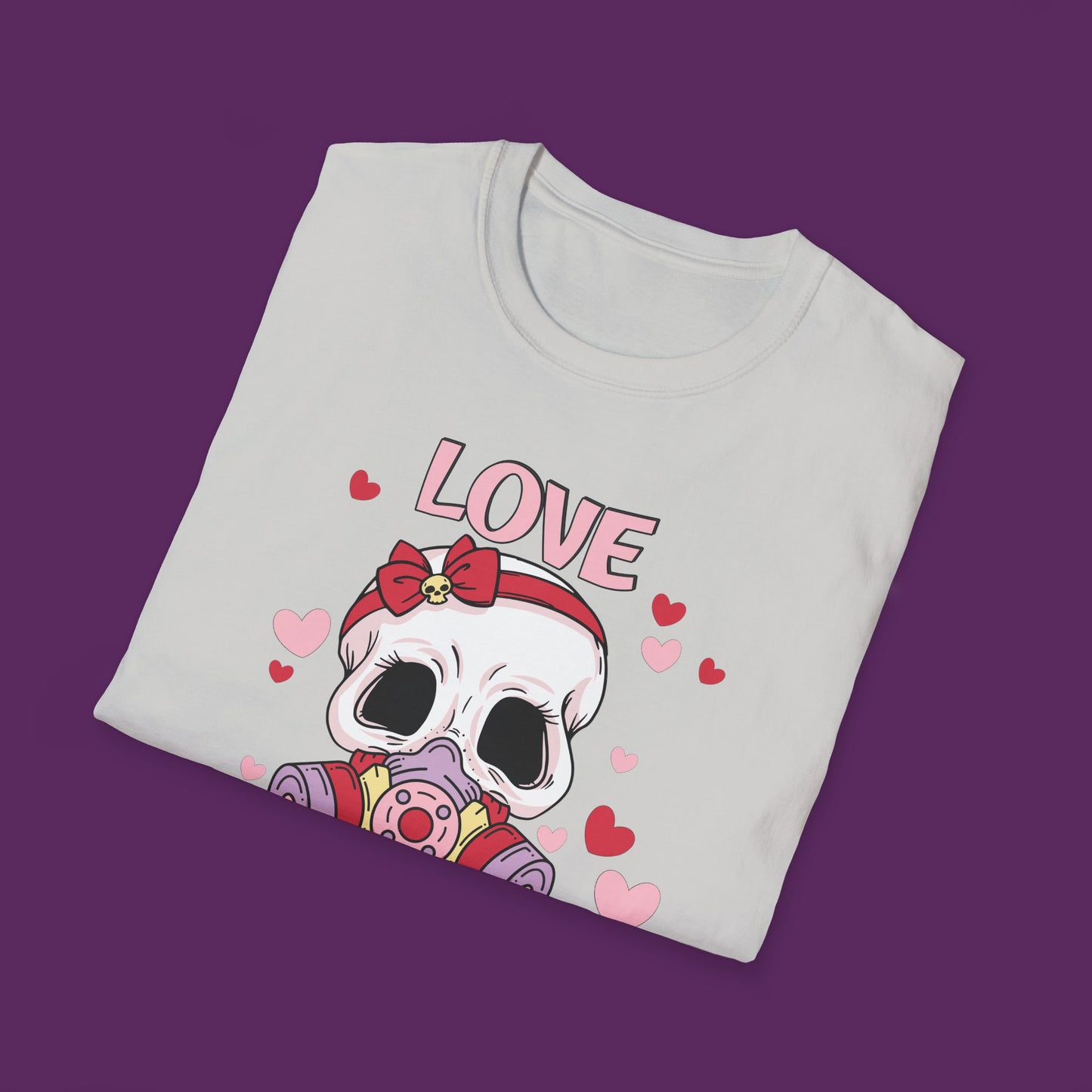 Love is in the Air -  Skull with Gas Mask Anti-Valentine’s Day T-Shirt