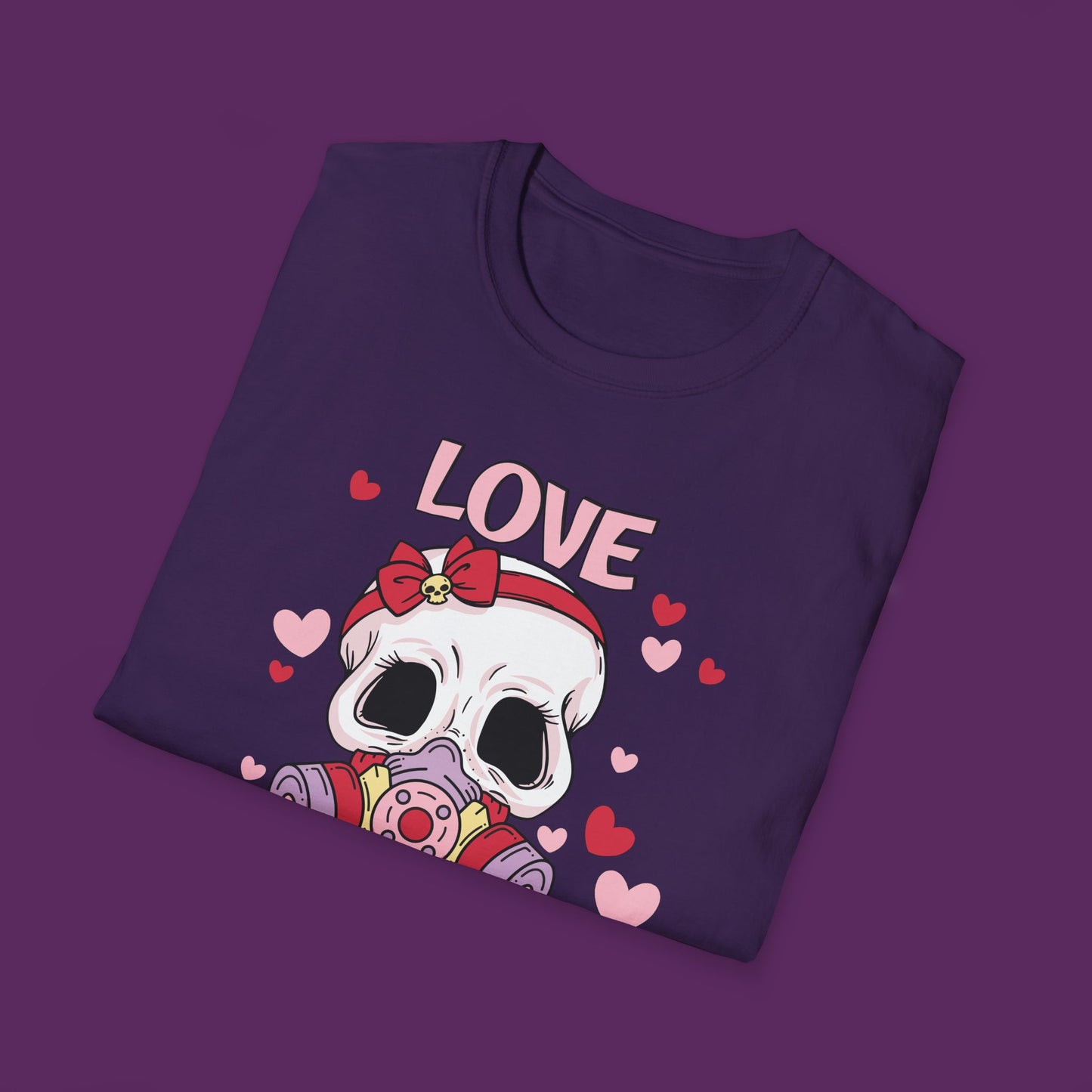 Love is in the Air -  Skull with Gas Mask Anti-Valentine’s Day T-Shirt