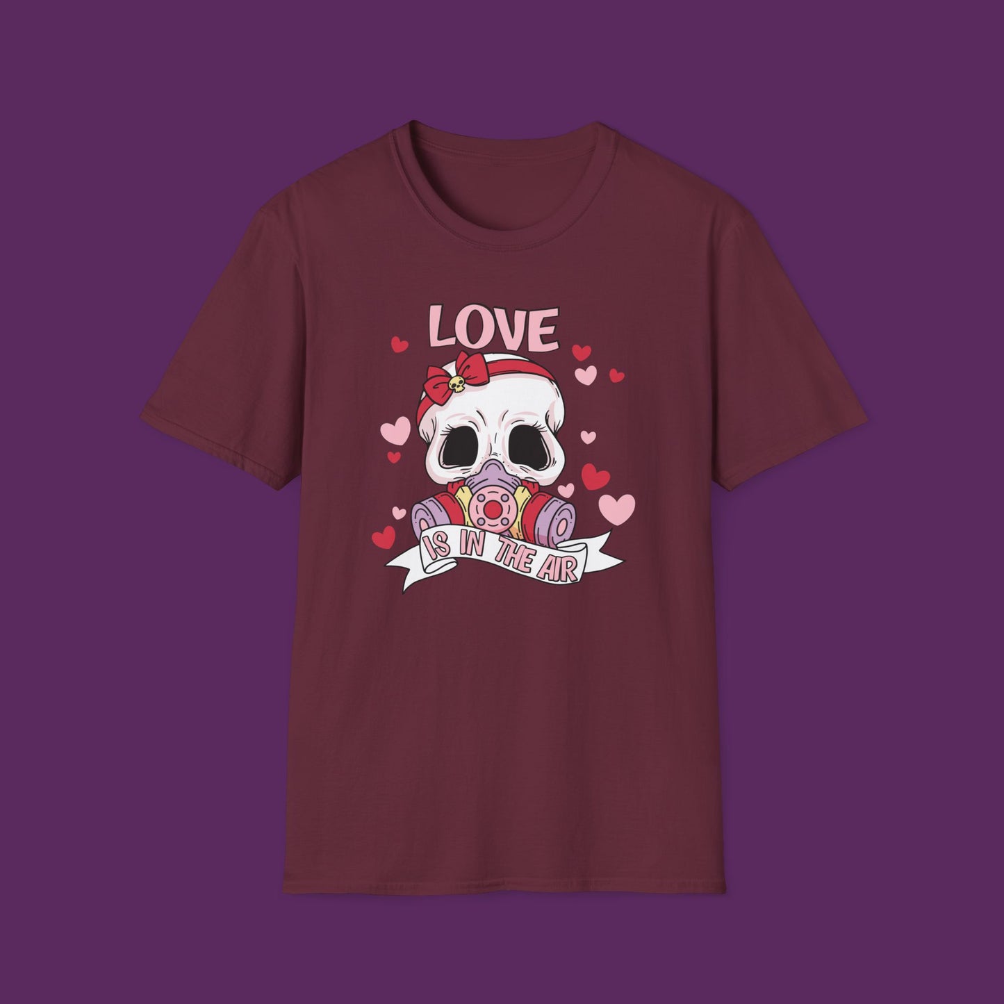 Love is in the Air -  Skull with Gas Mask Anti-Valentine’s Day T-Shirt