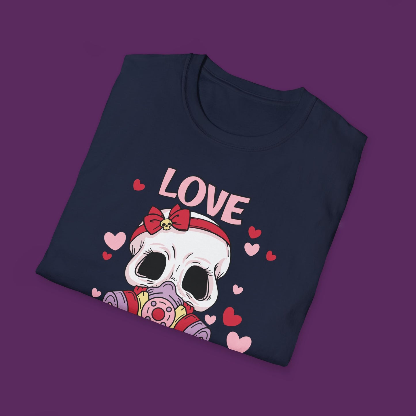 Love is in the Air -  Skull with Gas Mask Anti-Valentine’s Day T-Shirt