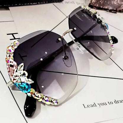 Luxury Rhinestone Square Sunglasses for Women Fashion Outdoor Shades