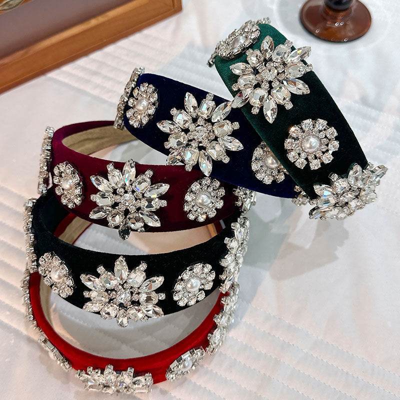 Retro Baroque Pearl Rhinestone Headband