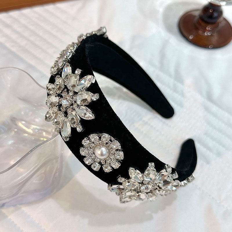 Retro Baroque Pearl Rhinestone Headband