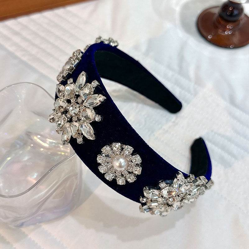 Retro Baroque Pearl Rhinestone Headband