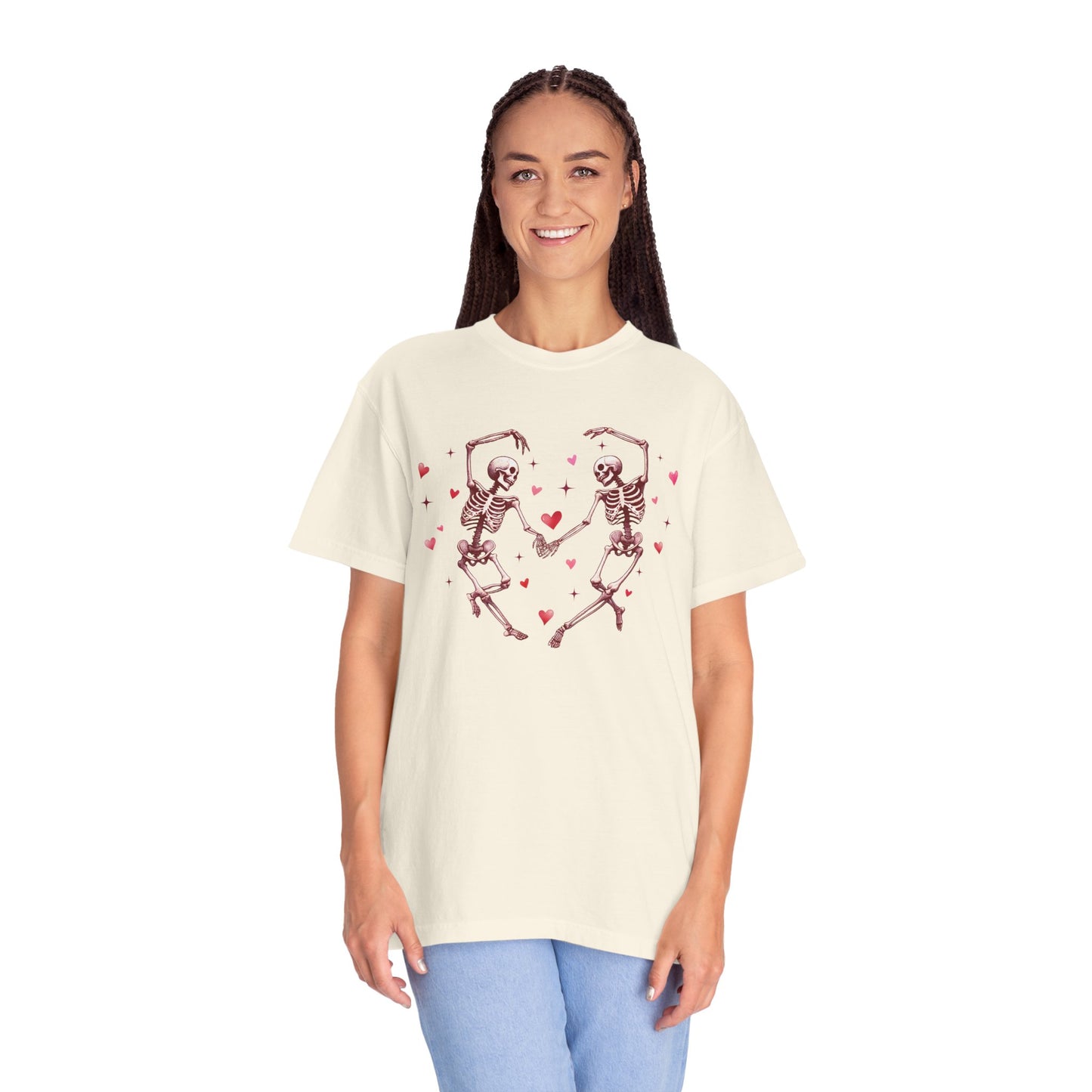 Valentine's Dancing Skeletons Comfort Colours T-shirt