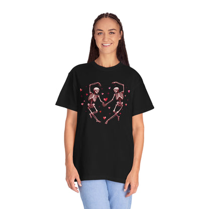 Valentine's Dancing Skeletons Comfort Colours T-shirt