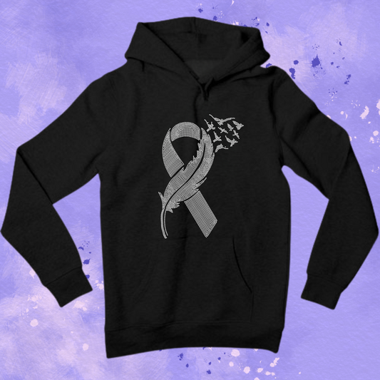 Breast Cancer Ribbon flying birds Rhinestone Apparel