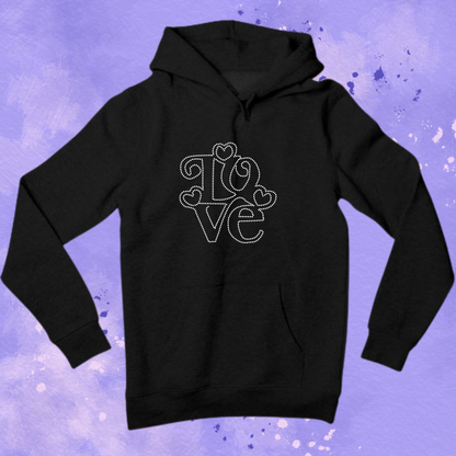 Love Stacked with hearts Rhinestone Apparel