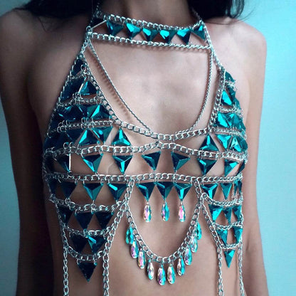 Rhinestone Lingerie – Tassel Fringe Body Chain Accessory for Nightclub