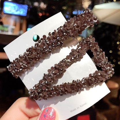 Elegant Rhinestone Flower Bling Hair Clip