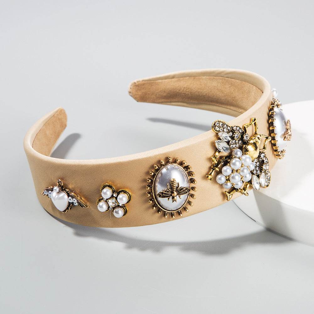 Fashion Inlaid Rhinestone pearl Headband dress headpiece
