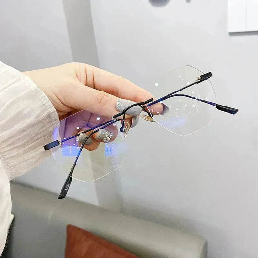 Rimless Octagon Sunglasses for Men Women Polygon Rectangle Shade Glasses Frameless