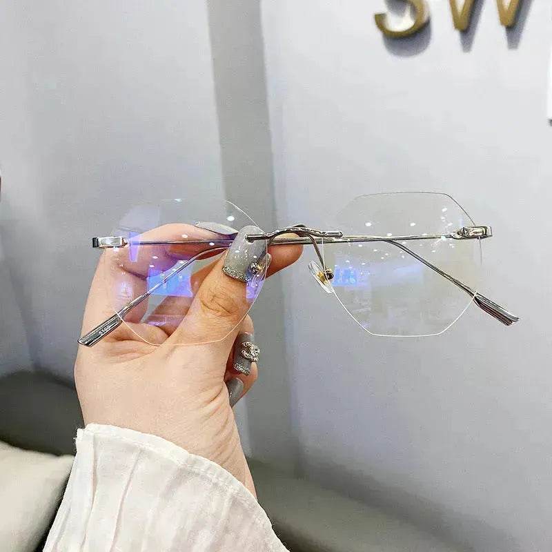 Rimless Octagon Sunglasses for Men Women Polygon Rectangle Shade Glasses Frameless