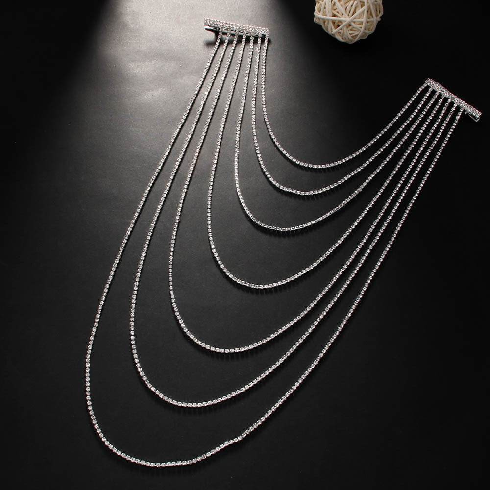 Multi layer Rhinestone Hair Chain Bridal Hair chain clip