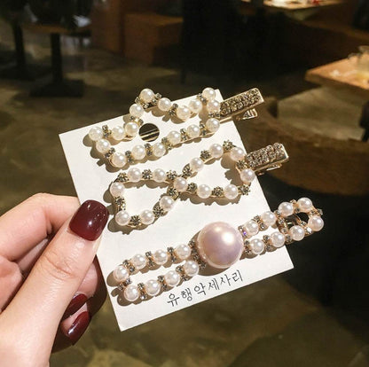 Elegant Pearl Bling Hair Clip