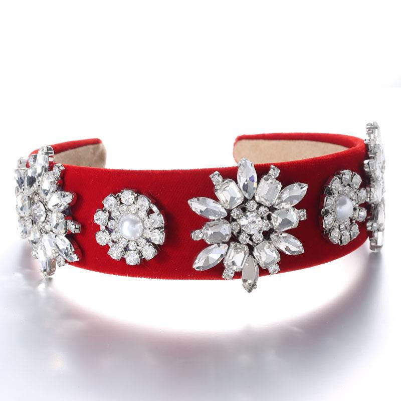 Retro Baroque Pearl Rhinestone Headband