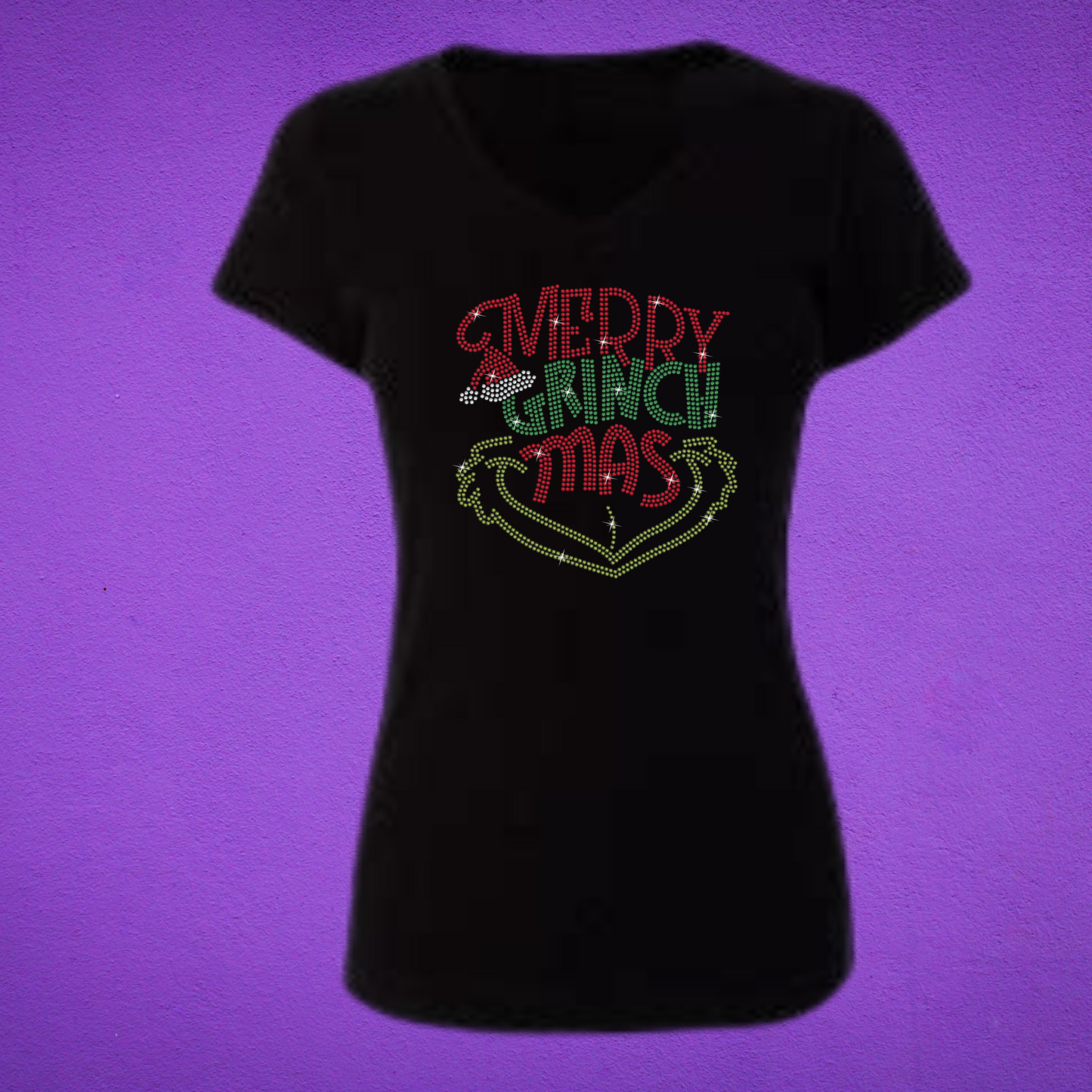 Grinchmas Rhinestone Apparel