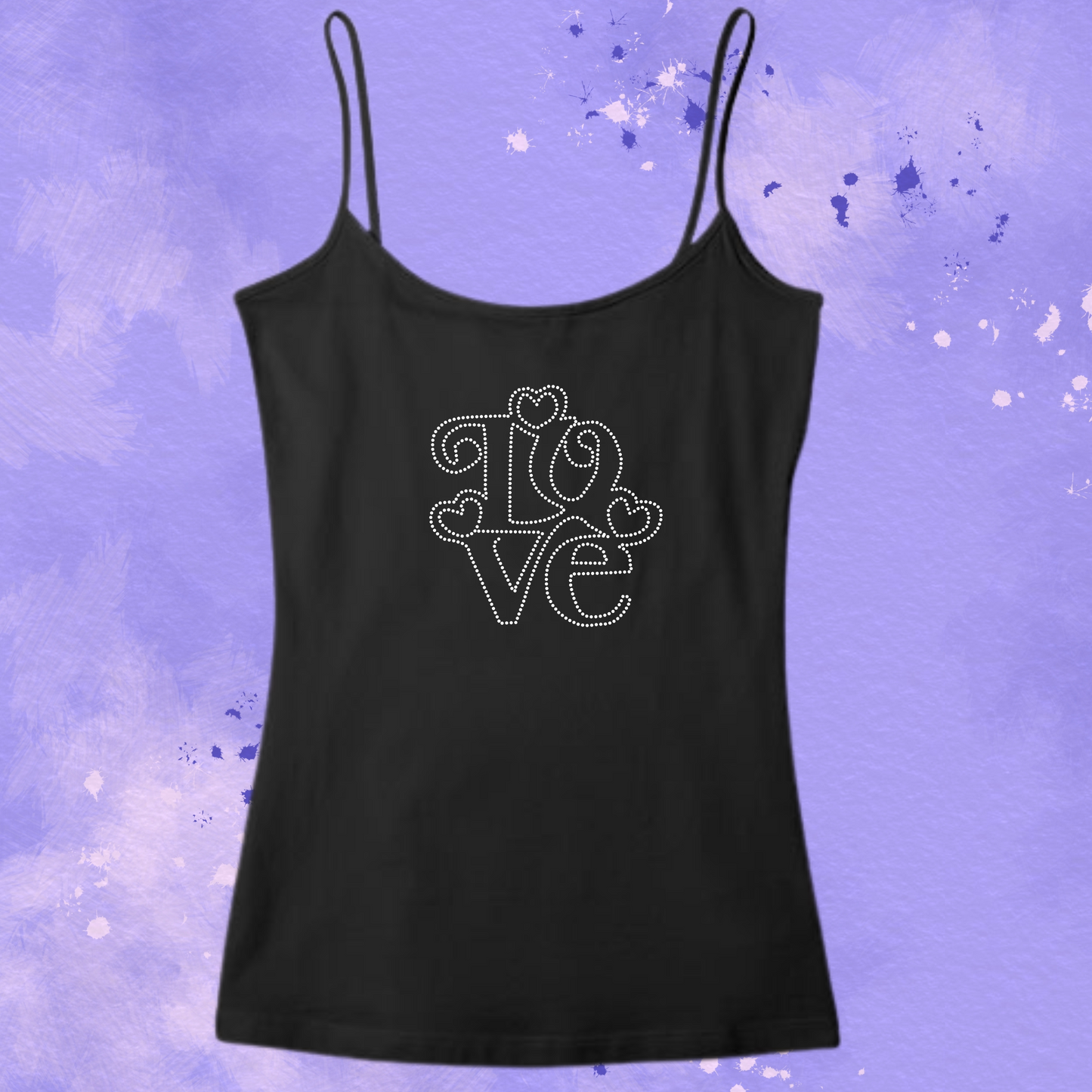 Love Stacked with hearts Rhinestone Apparel