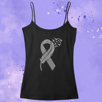 Breast Cancer Ribbon flying birds Rhinestone Apparel