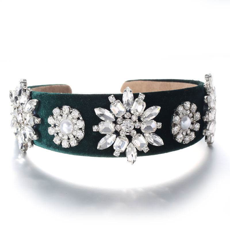 Retro Baroque Pearl Rhinestone Headband