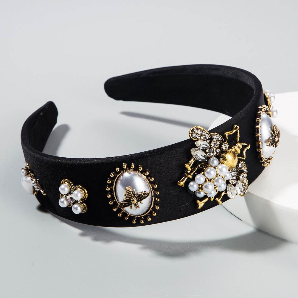 Fashion Inlaid Rhinestone pearl Headband dress headpiece