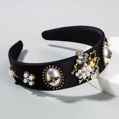 Fashion Inlaid Rhinestone pearl Headband dress headpiece