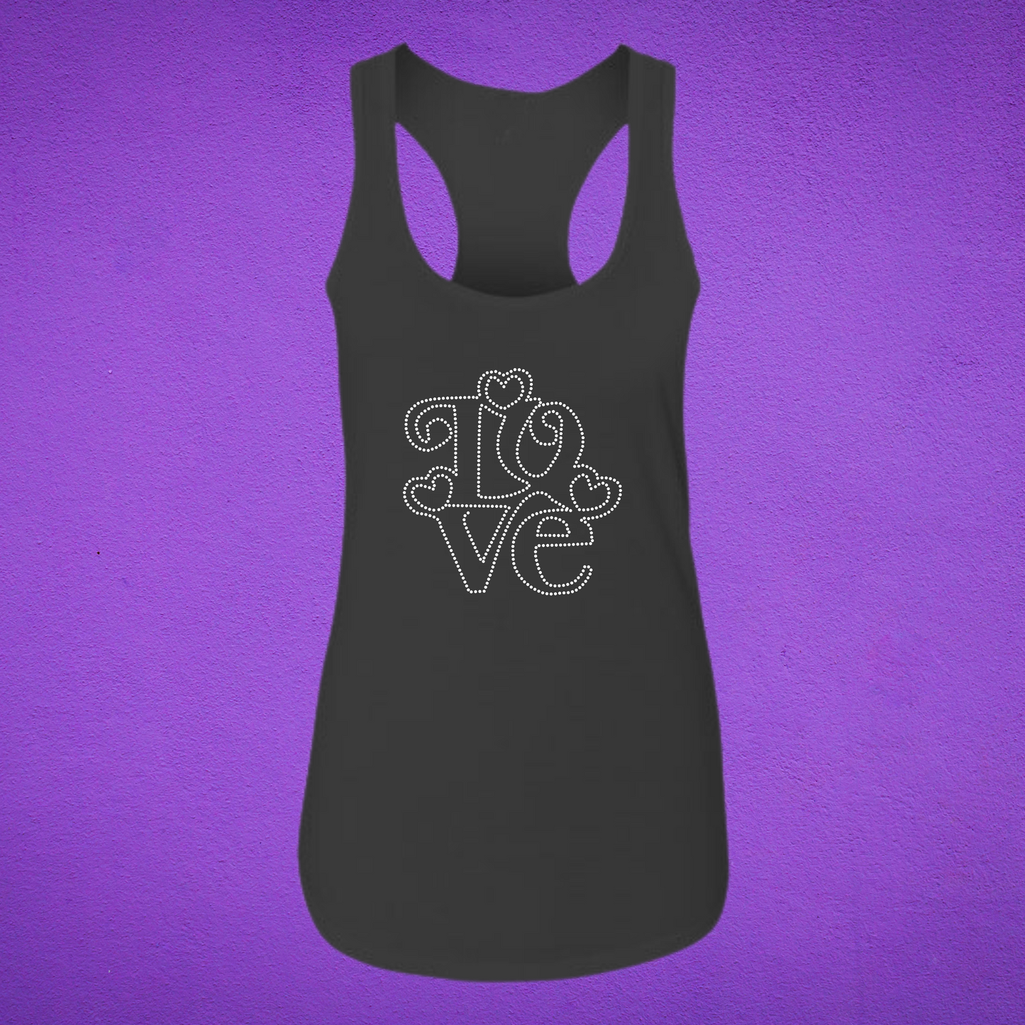 Love Stacked with hearts Rhinestone Apparel