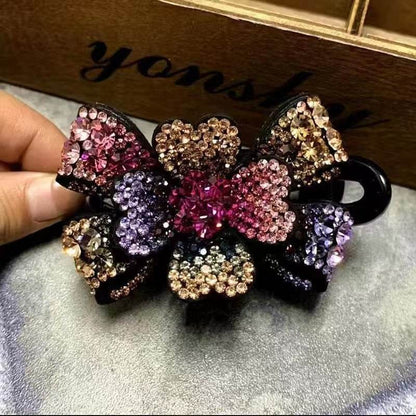 Elegant Rhinestone Barrette Flower Hair Clip