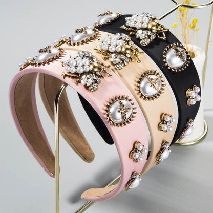 Fashion Inlaid Rhinestone pearl Headband dress headpiece