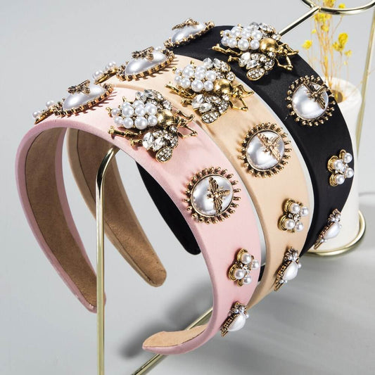 Fashion Inlaid Rhinestone pearl Headband dress headpiece