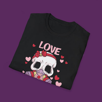 Love is in the Air -  Skull with Gas Mask Anti-Valentine’s Day T-Shirt