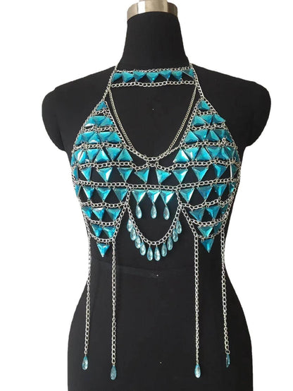 Rhinestone Lingerie – Tassel Fringe Body Chain Accessory for Nightclub