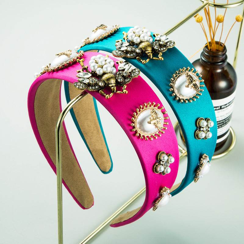 Fashion Inlaid Rhinestone pearl Headband dress headpiece