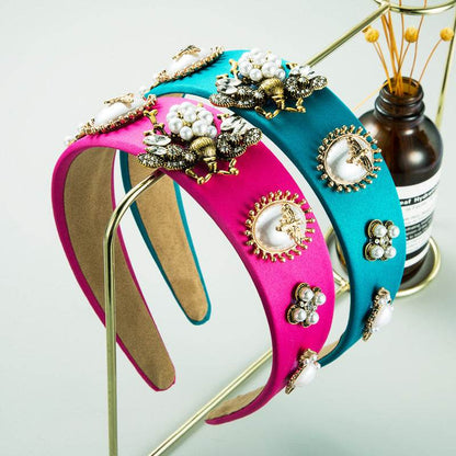Fashion Inlaid Rhinestone pearl Headband dress headpiece