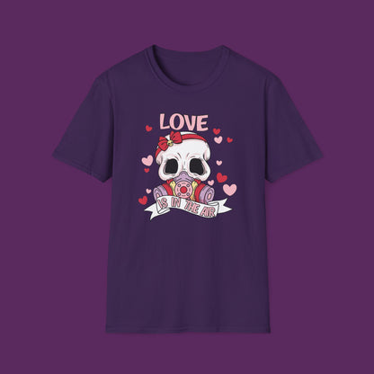 Love is in the Air -  Skull with Gas Mask Anti-Valentine’s Day T-Shirt