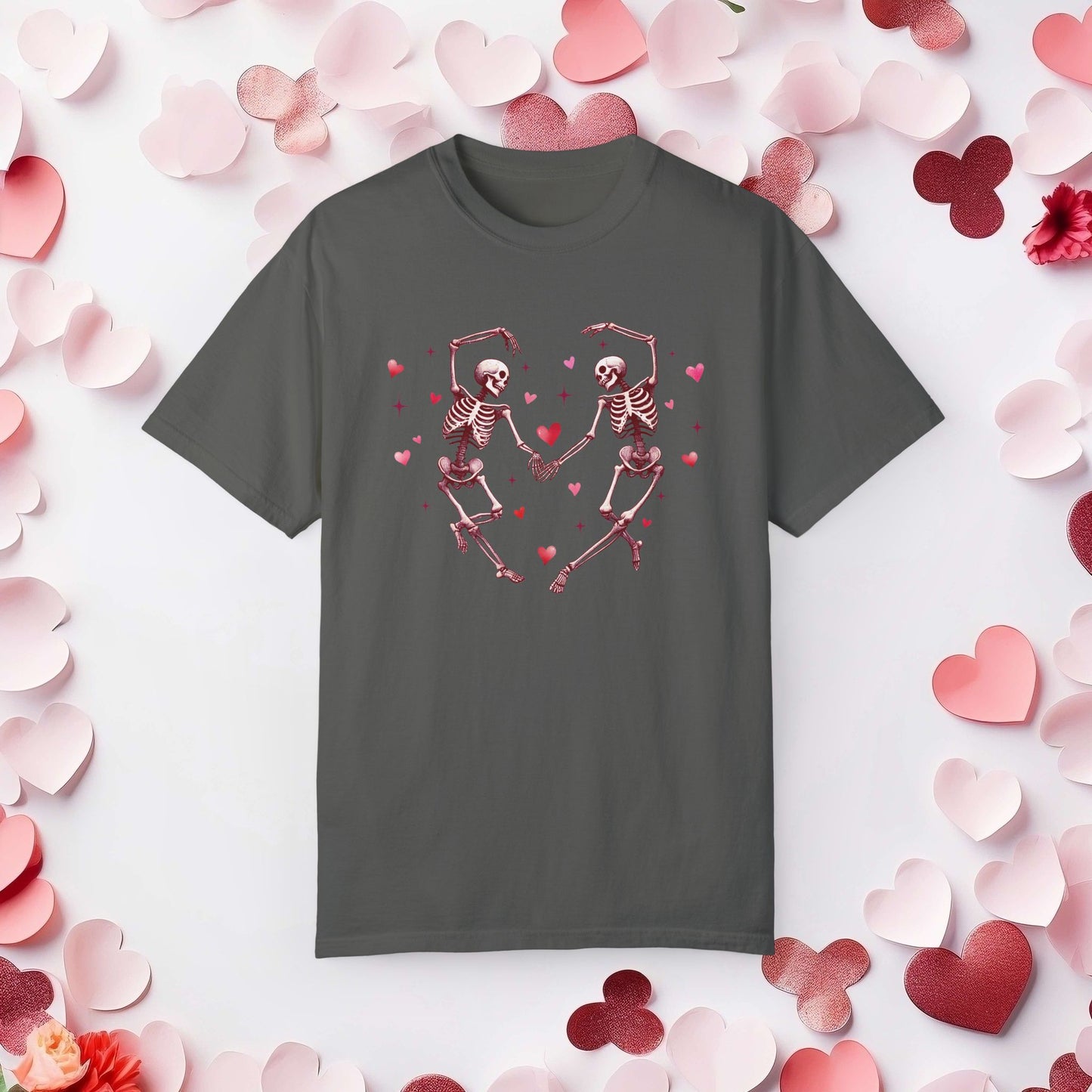 Valentine's Dancing Skeletons Comfort Colours T-shirt