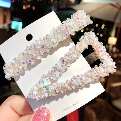 Elegant Rhinestone Flower Bling Hair Clip