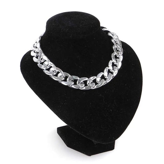 Gold or Silver Chain Dog Necklace | Pet Chain Collar L