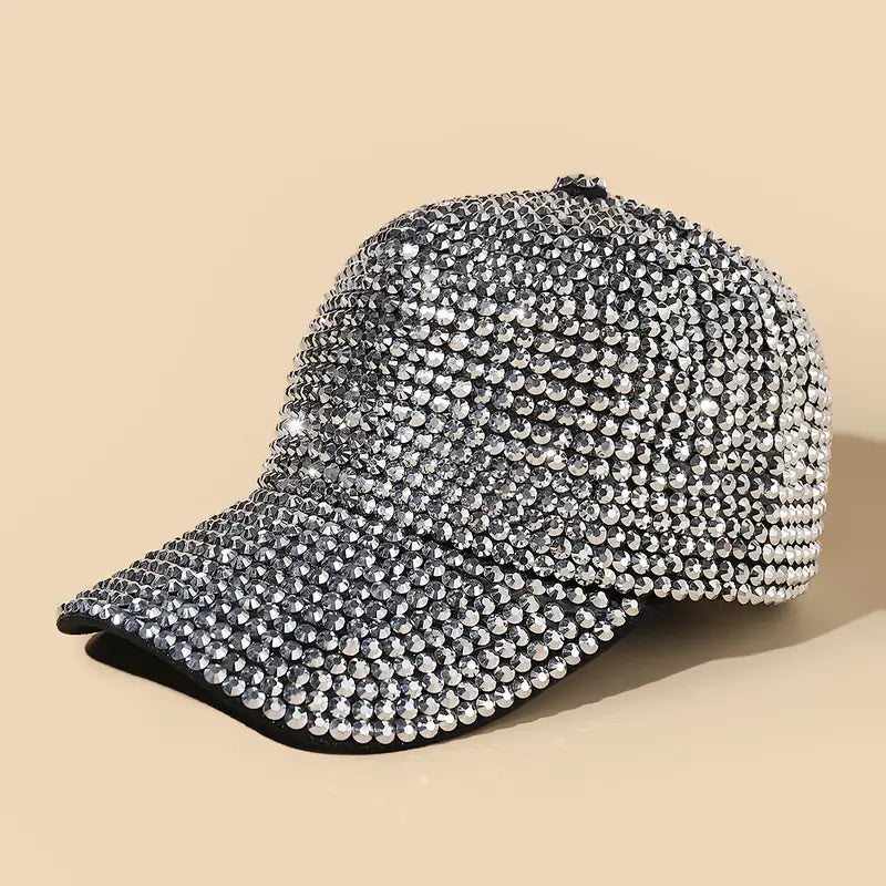 Full Rhinestone Sparkle Baseball Cap Elegant Adjustable Sports Hat Outdoor Sunscreen Golf Hats