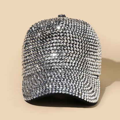 Full Rhinestone Sparkle Baseball Cap Elegant Adjustable Sports Hat Outdoor Sunscreen Golf Hats