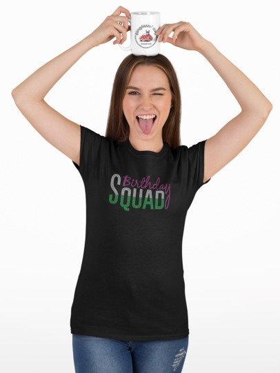 Birthday Squad Sparkle Tee – Rhinestone Birthday Shirt for Women