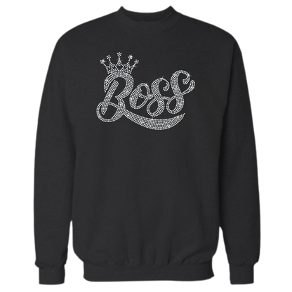 Boss with a Crown Rhinestone Apparel