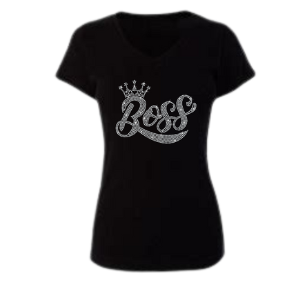 Boss with a Crown Rhinestone Apparel