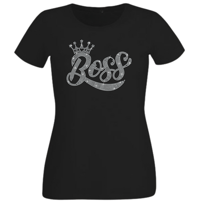 Boss with a Crown Rhinestone Apparel