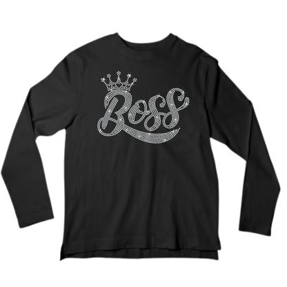 Boss with a Crown Rhinestone Apparel