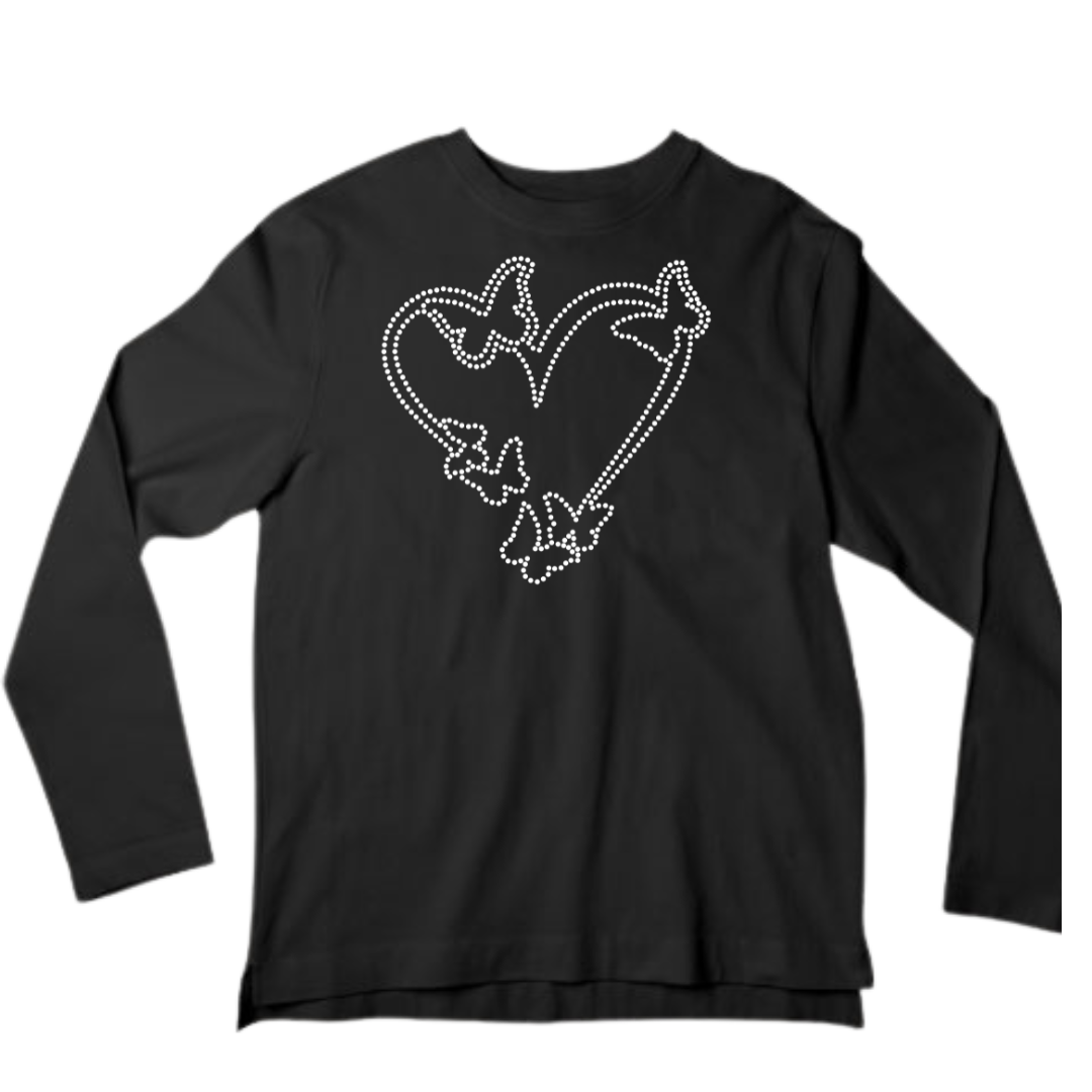 Butterfly and Heart Rhinestone Shirts