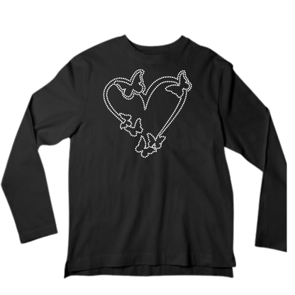 Butterfly and Heart Rhinestone Shirts