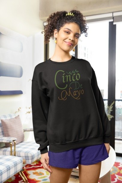 Cinco de Mayo Rhinestone Shirt – Fiesta Sparkle Bling Tee | Bling Dazzel CREW NECK SWEATER